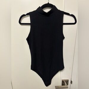 Nasty Gal Black Ribbed Bodysuit